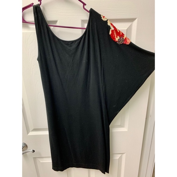 Flower Embroidered One Sleeved Dress - Picture 2 of 3